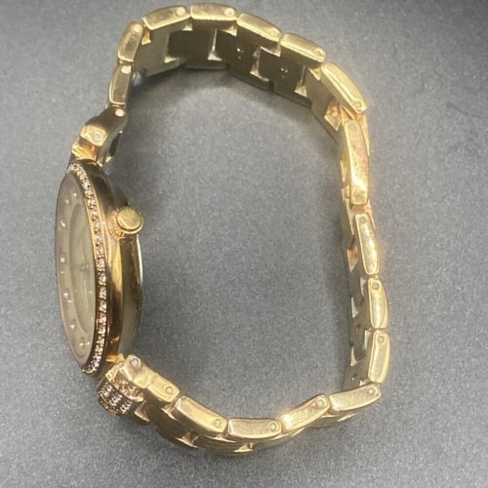 Anne Klein Women Watch Round Dial 26mm Crystals Gold Tone New Battery Runs LOOK - Picture 5 of 14